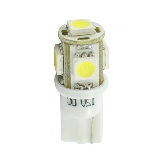 T10 W5W 12V W2,1x9,5d LED 5xSMD5050 ΛΕΥΚΟ (ΚΑΡΦΩΤΟ ΑΚΑΛΥΚΟ) BLISTER 2ΤΕΜ. M-TECH