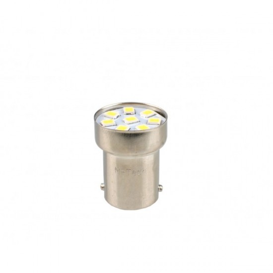 P21W G18 12V BA15s 8xSMD2835 LED ΚΟΚΚΙΝΟ BLISTER M-TECH - 2 ΤΕΜ.
