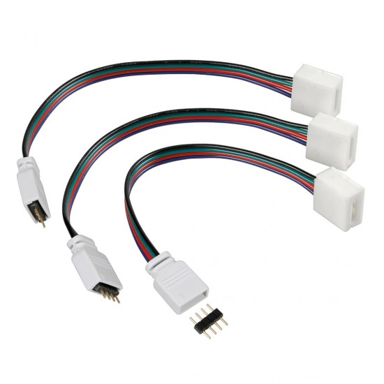ΑΝΤΑΛΛΑΚΤΙΚΗ ΦΙΣΑ CONNECT-3 ΜΕ 4PIN 16 cm ΓΙΑ ΣΥΝΔΕΣΗ ΤΑΙΝΙΑΣ RGB LED ΜΕ ΤΗΛΕΧΕΙΡΙΣΤΗΡΙΟ 3 ΤΕΜ.