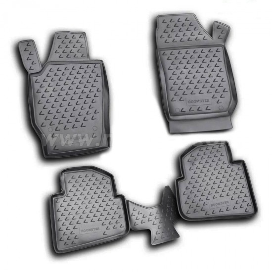 ΠΑΤΑΚΙΑ ΣΕ ΣΚΑΦΗ TPE ΛΑΣΤΙΧΟ ΓΙΑ SKODA ROOMSTER 09/2006+  ΣΕ ΜΑΥΡΟ ΧΡΩΜΑ NOVLINE - 4 ΤΕΜ.