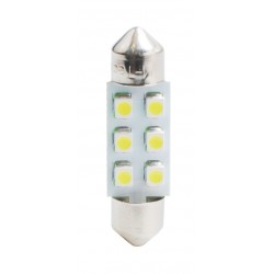 ΛΑΜΠΑΚΙΑ ΠΛΑΦΟΝΙΕΡΑΣ C5W/C10W 12V 0,48W SV8,5 36mm LED 6xSMD3528 ΛΕΥΚΟ 1ΤΕΜ.