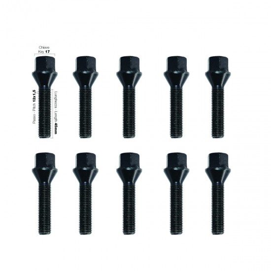 ΜΠΟΥΛΟΝΙΑ ΚΩΝΙΚΑ 12x1,50 45mm (17) ΜΑΥΡΑ SIMONI RACING - 10 TEM.