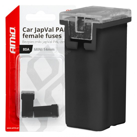 Amio - ΑΣΦΑΛΕΙΕΣ JapVal PAL ΜΙΝΙ 14mm ΘΗΛΥΚΕΣ 80A ΣΕ ΜΑΥΡΟ ΧΡΩΜΑ - 2 Τεμ. (03442/AM)