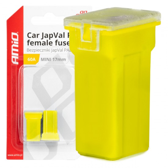 Amio - ΑΣΦΑΛΕΙΕΣ JapVal PAL ΜΙΝΙ 17mm ΘΗΛΥΚΕΣ 60A ΣΕ ΚΙΤΡΙΝΟ ΧΡΩΜΑ - 2 Τεμ. (03447/AM)