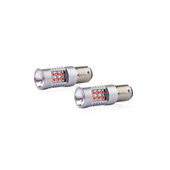 Amio - PR21/5W 12/24V 1,3/1,7W 6.000k LED 24xSMD3030 CAN-BUS ΚΟΚΚΙΝΟ 18x56mm 2ΤΕΜ. (02579/AM)