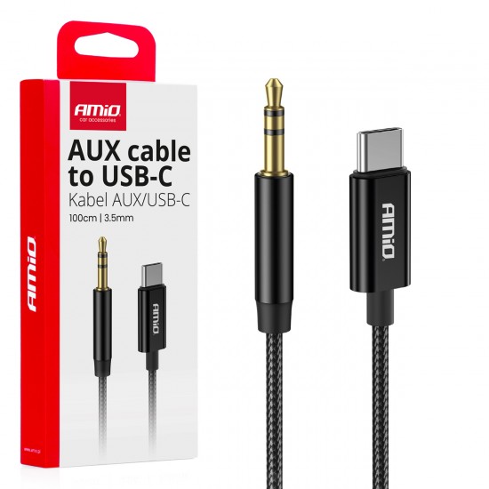 Amio - ΚΑΛΩΔΙΟ ΣΥΝΔΕΣΗΣ ΑΝΤΑΠΤΟΡΑΣ ΑΠΟ USB-C ΣΕ AUX MINI JACK 3.5mm 1m - 1 Τεμ. (04294/AM)