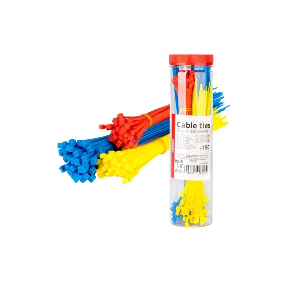 Amio - ΔΕΜΑΤΙΚΑ/ΔΕΤΙΚΑ ΚΑΛΩΔΙΩΝ TIE WRAP(ΤΑΙΡΑΠ) 2.5x100mm/2.5x150mm/3.6x200mm ΣΕ ΔΙΑΦΟΡΑ ΧΡΩΜΑΤΑ ΣΕΤ - 150 ΤΕΜ. (04316/AM)