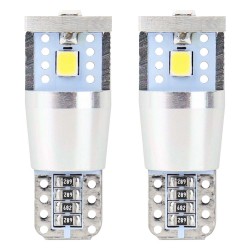 Amio – Λαμπάκια LED T10 W5W 12/24V 2.4W 5600K 3xSMD 2835 CANBUS Καρφωτά για Ισχυρό Λευκό Φωτισμό χωρίς Σφάλματα – Σετ 2 Τεμ. (01637/AM)
