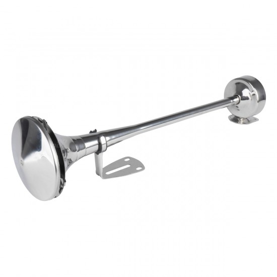 Amio - ΚΟΡΝΑ ΠΝΕΥΜΑΤΙΚΗ ΜΟΝΗ 12/24V 115dB HIGH TONE ΜΗΚΟΣ:520mm ΧΡΩΜΙΟ - 1 ΤΕΜ. (04077/AM)