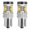 Amio - ΛΑΜΠΑΚΙΑ ΜΟΝΟΠΟΛΙΚΑ LED ΛΕΥΚΑ CAN-BUS P21W BA15S 12/24V 24xSMD 3020 - 2 TEM. (02797/AM)