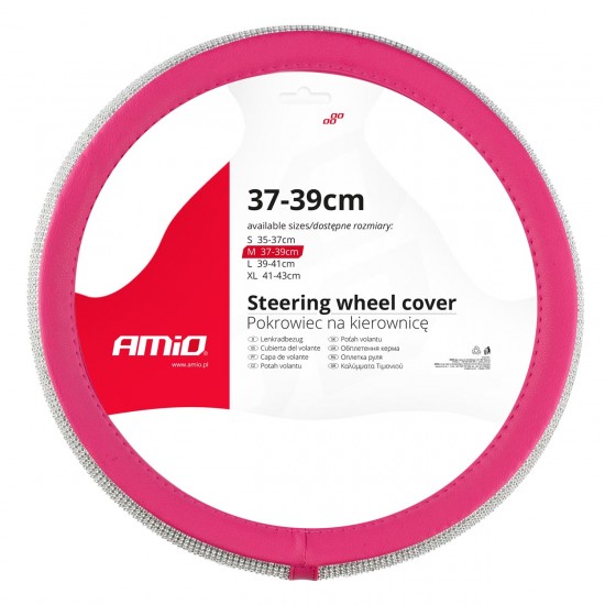 Amio - ΚΑΛΥΜΜΑ ΤΙΜΟΝΙΟΥ SWC-36 M 37-39cm ΣΕ ΡΟΖ / ΦΟΥΞΙΑ ΧΡΩΜΑ ΜΕ ΠΕΡΙΜΕΤΡΙΚΑ STRASS - 1 ΤΕΜ. (02809/AM)