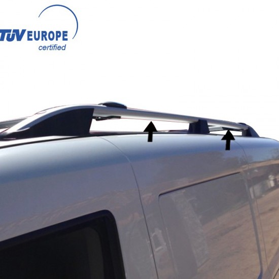 ΜΠΑΡΕΣ ΟΡΟΦΗΣ ΓΙΑ FIAT DOBLO 2010-2022 / OPEL COMBO 2010-2018 ΠΑΡΑΛΛΗΛΕΣ ΑΛΟΥΜΙΝΙΟΥ L2 ΑΣΗΜΙ (ΜΟΝΟ ΔΙΑΚΟΣΜΗΤΙΚΕΣ)