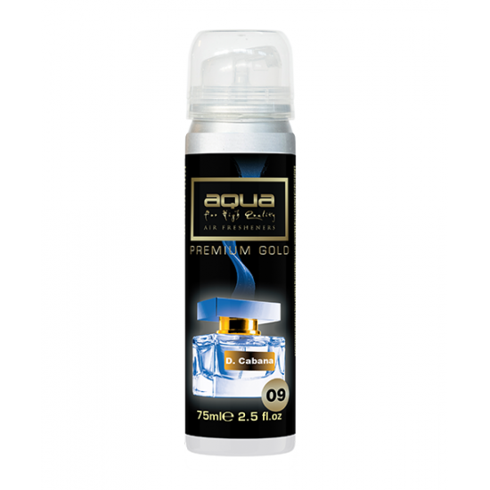 Aqua - ΑΡΩΜΑΤΙΚΟ ΑΥΤΟΚΙΝΗΤΟΥ ΣΕ ΣΠΡΕΙ (SPRAY) ΜΕ ΑΡΩΜΑ D.CABANA PREMIUM GOLD SERIES 75ml AQUA - 1 TEM. (10-803/AQ)