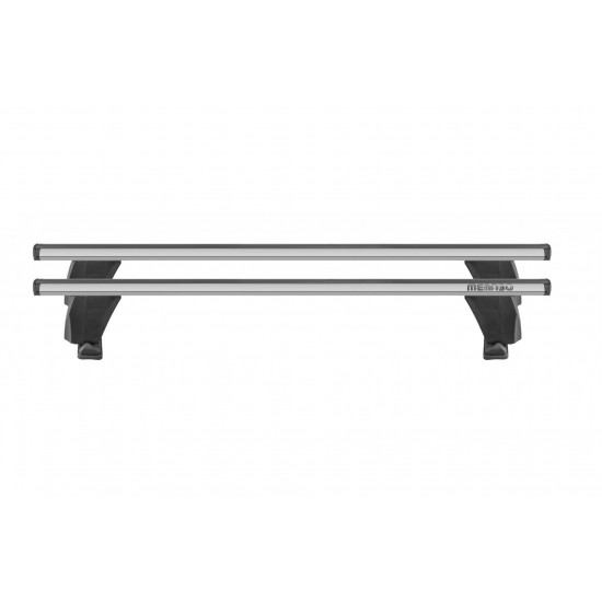 ΜΠΑΡΕΣ ΟΡΟΦΗΣ ΑΛΟΥΜΙΝΙΟΥ DELTA L SILVER 141 cm ROOF RACK ΣΕΤ ΣΕ ΑΣΗΜΙ ΧΡΩΜΑ ΜΕ ΠΡΟΣΤΑΤΕΥΤΙΚΑ ΚΑΠΑΚΙΑ ΑΚΡΩΝ ΓΙΑ ΑΠΛΗ ΟΡΟΦΗ MENABO - 2 ΤΕΜ.