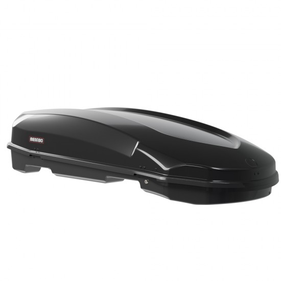 Menabo - Μπαγκαζιέρα Οροφής Satellite 600 Duo Black με T-track σε Μαύρο Γυαλιστερό Χρώμα από ABS Πλαστικό με Διαστάσεις 197,6x94,1x46,7 cm - 1 Τεμ. (14280/MB)