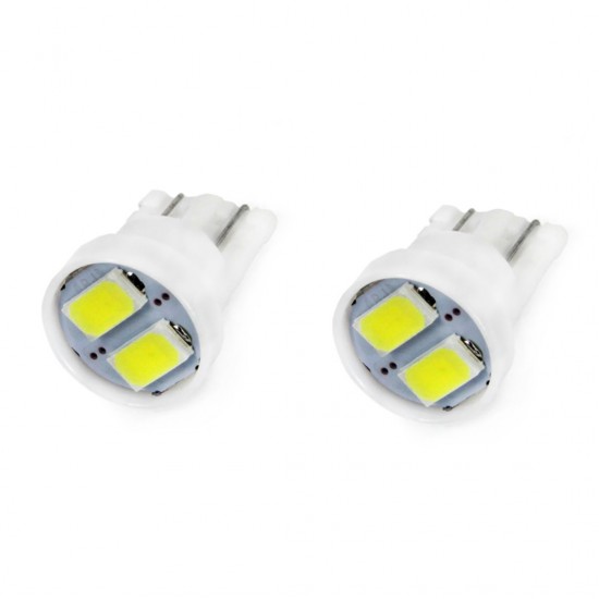 Amio - Λαμπάκια T10 W5W LED 12V 2xSMD5730 Λευκό Φως για Φώτα Θέσεως Πινακίδα και Εσωτερικό Φωτισμό Αυτοκινήτου - 2 τεμ. (01295/AM)