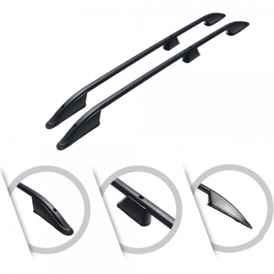 ΜΠΑΡΕΣ ΟΡΟΦΗΣ ΓΙΑ FORD TRANSIT CONNECT / TOURNEO CONNECT / VW CADDY 2021+ ΠΑΡΑΛΛΗΛΕΣ L1 ΑΛΟΥΜΙΝΙΟΥ ΜΑΥΡΕΣ 142cm ΟMTEC - 2 TEM.