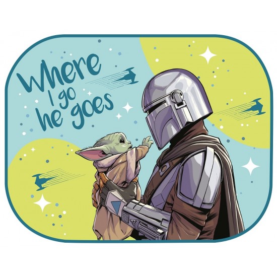 Amio - ΗΛΙΟΠΡΟΣΤΑΣΙΕΣ ΠΛΑΙΝΕΣ THE MANDALORIAN ΜΕ ΒΕΝΤΟΥΖΑ 2TEM (44x35cm) - 2 τεμ. (S59380/AM)