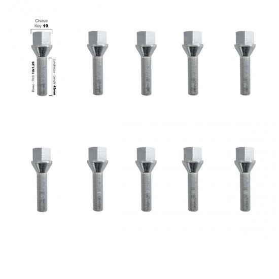 ΜΠΟΥΛΟΝΙΑ ΚΩΝΙΚΑ 12x1,25 (42mm) (19) SIMONI RACING - 10 ΤΕΜ.