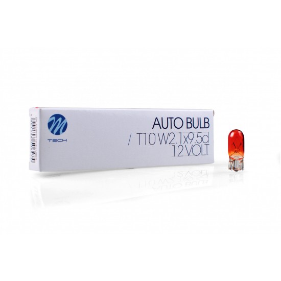 T10 WY5W 12V 5W W2,1x9,5d ΠΟΡΤΟΚΑΛΙ (ΚΑΡΦΩΤΟ ΑΚΑΛΥΚΟ) STANDARD ΑΛΟΓΟΝΟΥ ΚΟΥΤΙ 10ΤΕΜ. M-TECH