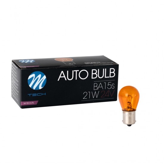 ΛΑΜΠΑΚΙΑ LED S25 24V 21W BA15s ΠΟΡΤΟΚΑΛΙ ΑΛΟΓΟΝΟΥ ΣΕ ΚΟΥΤΙ M-TECH - 10 ΤΕΜ.