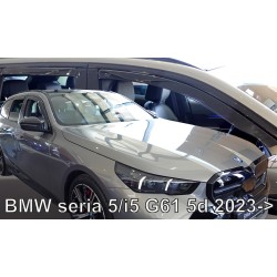 ΑΝΕΜΟΘΡΑΥΣΤΕΣ ΓΙΑ BMW ΣΕΙΡΑ 5 / I5 G61 5D TOURING 2023+ ΣΕΤ ΑΥΤΟΚΙΝΗΤΟΥ ΑΠΟ ΕΥΚΑΜΠΤΟ ΦΙΜΕ ΠΛΑΣΤΙΚΟ HEKO - 4 ΤΕΜ.