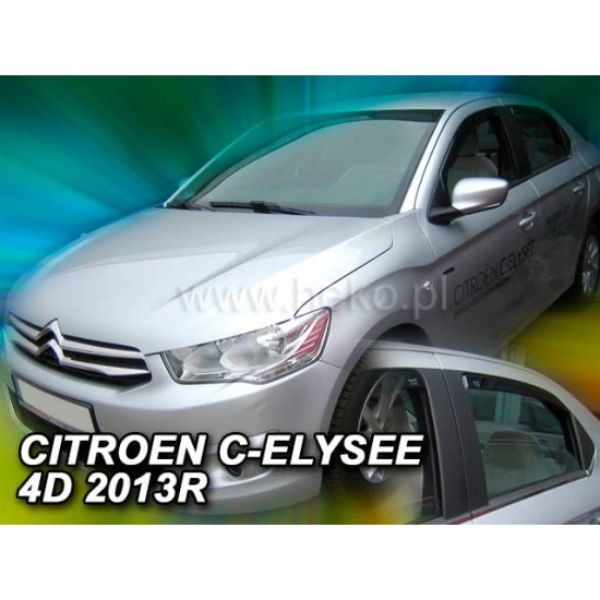 ΑΝΕΜΟΘΡΑΥΣΤΕΣ ΓΙΑ CITROEN C-ELYSEE 4D 2013+ ΣΕΤ ΑΥΤΟΚΙΝΗΤΟΥ ΑΠΟ ΕΥΚΑΜΠΤΟ ΦΙΜΕ ΠΛΑΣΤΙΚΟ HEKO - 4 ΤΕΜ.