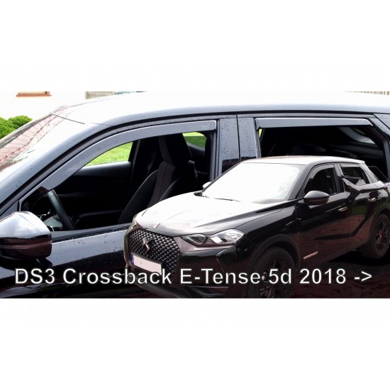 ΑΝΕΜΟΘΡΑΥΣΤΕΣ ΓΙΑ DS3 CROSSBACK E-TENSE 5D 2018+  ΣΕΤ ΑΥΤΟΚΙΝΗΤΟΥ ΑΠΟ ΕΥΚΑΜΠΤΟ ΦΙΜΕ ΠΛΑΣΤΙΚΟ HEKO - 4 ΤΕΜ.