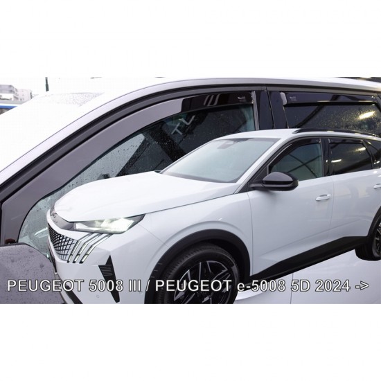 ΑΝΕΜΟΘΡΑΥΣΤΕΣ ΓΙΑ PEUGEOT 5008 III 5D 2024+ / E-5008 III 5D 2024+ ΣΕΤ ΑΥΤΟΚΙΝΗΤΟΥ ΑΠΟ ΕΥΚΑΜΠΤΟ ΦΙΜΕ ΠΛΑΣΤΙΚΟ HEKO - 4 ΤΕΜ.