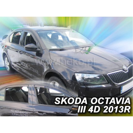 ΑΝΕΜΟΘΡΑΥΣΤΕΣ ΓΙΑ SKODA OCTAVIA 3 A7 4/5D 2013+  LTB ΣΕΤ ΑΥΤΟΚΙΝΗΤΟΥ ΑΠΟ ΕΥΚΑΜΠΤΟ ΦΙΜΕ ΠΛΑΣΤΙΚΟ HEKO - 4 ΤΕΜ.