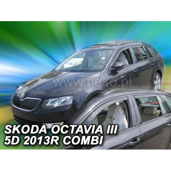ΑΝΕΜΟΘΡΑΥΣΤΕΣ ΓΙΑ SKODA OCTAVIA 3 A7 2013+ SW / COMBI 5D ΣΕΤ ΑΥΤΟΚΙΝΗΤΟΥ ΑΠΟ ΕΥΚΑΜΠΤΟ ΦΙΜΕ ΠΛΑΣΤΙΚΟ HEKO - 4 ΤΕΜ.