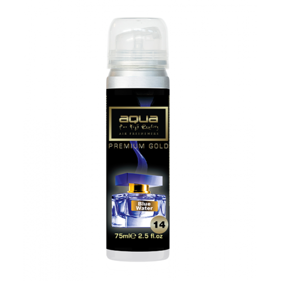 Aqua - ΑΡΩΜΑΤΙΚΟ ΑΥΤΟΚΙΝΗΤΟΥ ΣΕ ΣΠΡΕΙ (SPRAY) ΜΕ ΑΡΩΜΑ BLUE WATER PREMIUM GOLD SERIES 75ml AQUA - 1 TEM. (10-889/AQ)