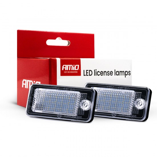 Amio - Φώτα Πινακίδας LED τύπου CLP01 για οχήματα Audi τάση λειτουργίας 12V - 2 τεμ. (04536/AM)