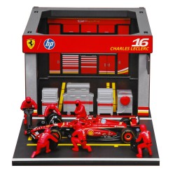 ΜΙΝΙΑΤΟΥΡΕΣ PIT STOP FERRARI SF-24 LECLERC 1:43 BURAGO LAMPA 1ΤΕΜ.