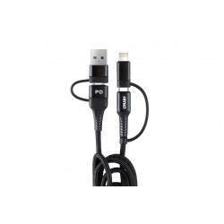 Amio - ΚΑΛΩΔΙΟ ΦΟΡΤΙΣΗΣ ΚΑΙ ΣΥΓΧΡΟΝΙΣΜΟΥ USB C/USB C iOs/USB A 100cm FullLINK UC-15 - 1 τεμ. (02547/AM)