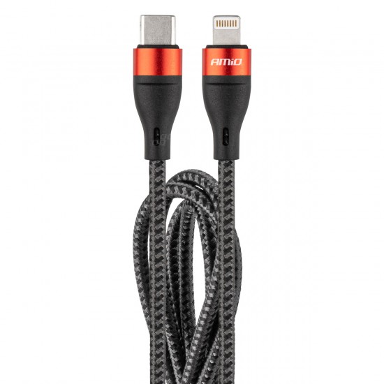 Amio - ΚΑΛΩΔΙΟ ΦΟΡΤΙΣΗΣ ΚΑΙ ΣΥΓΧΡΟΝΙΣΜΟΥ USB TYPE C ΣΕ APPLE LIGHTNING 100cm 2.4A UC-17 - 1 ΤΕΜ. (02929/AM)