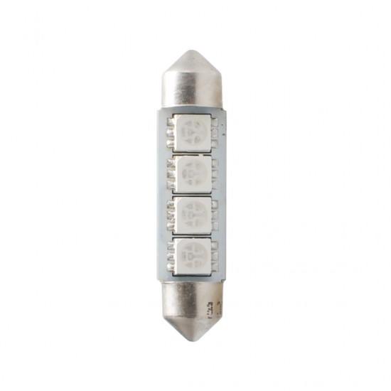 ΛΑΜΠΑΚΙΑ ΠΛΑΦΟΝΙΕΡΑΣ C5W/C10W 12V 0,96W SV8,5 41mm CAN-BUS LED 4xSMD5050 PREMIUM ΜΠΛΕ BLISTER 2ΤΕΜ.