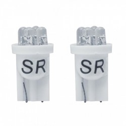 T10 W5W 12V ΛΕΥΚΑ ΜΕ 4LED 2ΤΕΜ