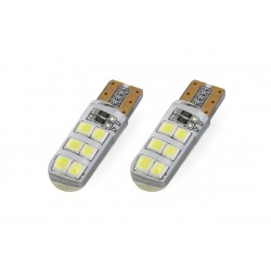 Amio - Λαμπάκια LED Standard Silica 12SMD τύπου T10 τάση λειτουργίας 12V απόδοσης 1.5W χρώμα λευκό για Επιβατικά Αυτοκίνητα - 2 τεμ. (01095/AM)
