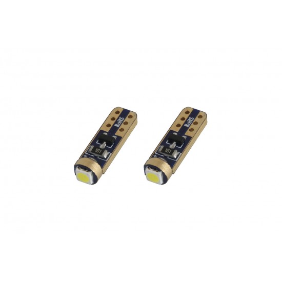 Amio - Λαμπάκια LED Standard τύπου T5 τάση λειτουργίας 12V απόδοσης 0.5W χρώμα λευκό για Επιβατικά Αυτοκίνητα - 2 τεμ. (01094/AM)