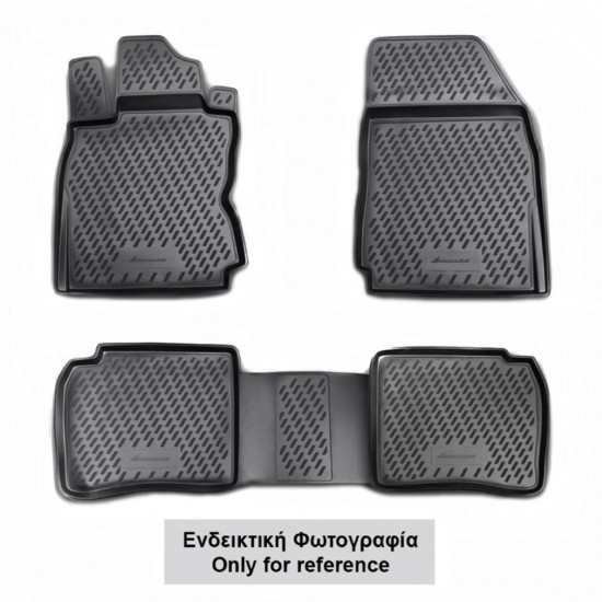 ΠΑΤΑΚΙΑ ΣΕ ΣΚΑΦΗ TPE ΛΑΣΤΙΧΟ ΓΙΑ KIA CARNIVAL 06/2006-2014  ΣΕ ΑΝΘΡΑΚΙ ΣΚΟΥΡΟ ΓΚΡΙ ΧΡΩΜΑ NOVLINE - 4 ΤΕΜ.