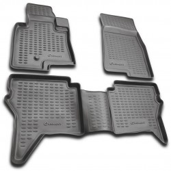 ΠΑΤΑΚΙΑ ΣΕ ΣΚΑΦΗ TPE ΛΑΣΤΙΧΟ ΓΙΑ MITSUBISHI PAJERO 3D 11/2006-2019  ΣΕ ΑΝΘΡΑΚΙ ΣΚΟΥΡΟ ΓΚΡΙ ΧΡΩΜΑ NOVLINE - 4 ΤΕΜ.