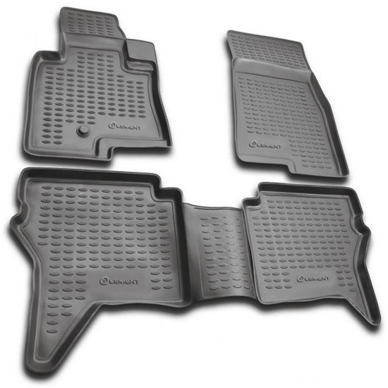 ΠΑΤΑΚΙΑ ΣΕ ΣΚΑΦΗ TPE ΛΑΣΤΙΧΟ ΓΙΑ MITSUBISHI PAJERO 3D 11/2006-2019  ΣΕ ΑΝΘΡΑΚΙ ΣΚΟΥΡΟ ΓΚΡΙ ΧΡΩΜΑ NOVLINE - 4 ΤΕΜ.