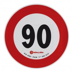 ΣΗΜΑ ΤΑΧΥΤΗΤΑΣ ΧΙΛΙΟΜΕΤΡΩΝ 90km/h ΑΥΤΟΚΟΛΛΗΤΟ 20CM ΔΙΑΜΕΤΡΟ