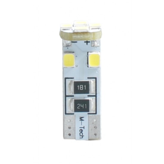 T10 W5W 12V W2,1x9,5d LED 8xSMD3528 ΛΕΥΚΟ (ΚΑΡΦΩΤΟ CAN-BUS) 1ΤΕΜ. M-TECH