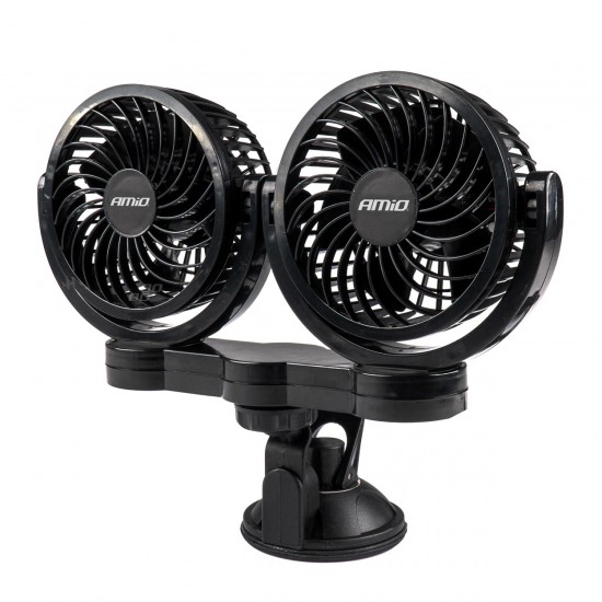 Amio - ΑΝΕΜΙΣΤΗΡΑΣ ΔΙΠΛΟΣ 24V 2χ4''(10,8cm) ΜΕ ΦΙΣ ΑΝΑΠΤΗΡΑ 2 ΤΑΧΥΤΗΤΩΝ ΜΕ ΒΕΝΤΟΥΖΑ PRO SERIES - 1 ΤΕΜ. (03011/AM)