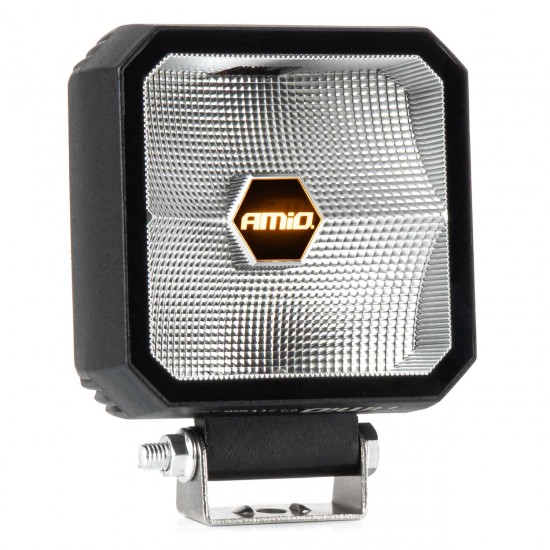 Amio - ΠΡΟΒΟΛΕΑΣ ΕΡΓΑΣΙΑΣ ΤΕΤΡΑΓΩΝΟΣ LED 30W 9>50V 3 ΧΡΗΣΕΩΝ ΛΕΥΚΟ/ΠΟΡΤΟΚΑΛΙ ΦΩΣ 110x110x52mm - 1 Τεμ. (04394/AM)