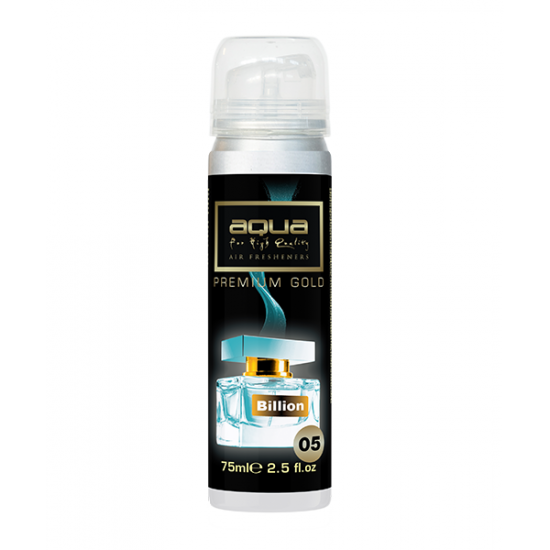 Aqua - ΑΡΩΜΑΤΙΚΟ ΑΥΤΟΚΙΝΗΤΟΥ ΣΕ ΣΠΡΕΙ (SPRAY) ΜΕ ΑΡΩΜΑ BILLION PREMIUM GOLD SERIES 75ml AQUA - 1 TEM. (10-782/AQ)