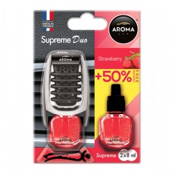 AMiO - Αρωματικό Αεραγωγού Αυτοκινήτου Aroma Supreme Duo Strawberry Αεραγωγού με Ρύθμιση Έντασης (+50% Περιεχόμενο) - 1 Τεμ. (A92254/AM)