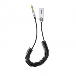 Amio - ΑΝΤΑΠΤΟΡΑΣ AUDIO BLUETOOTH 5.0 ΑΠΟ USB ΣΕ AUX ΜΑΥΡΟ ΣΠΙΡΑΛ - 1 τεμ. (BAS29048/AM)